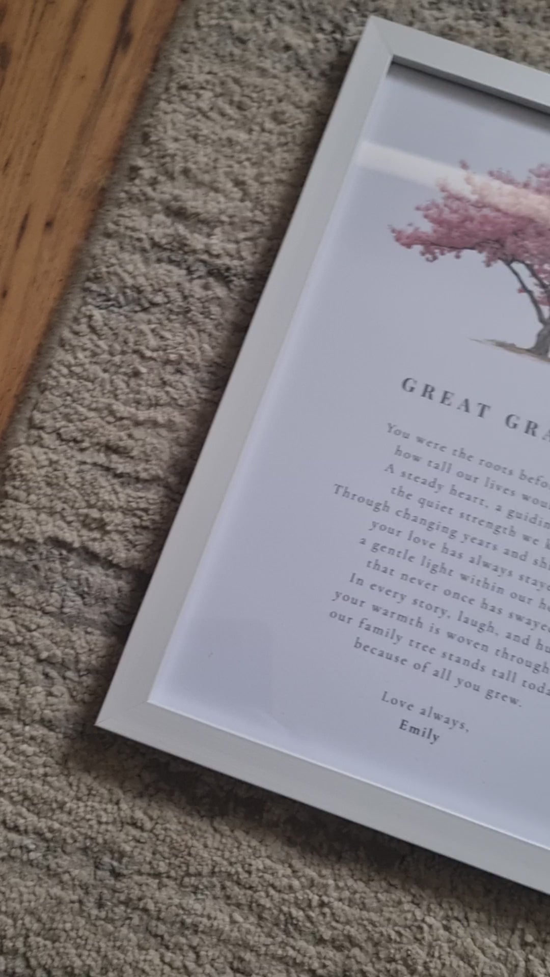 Personalised Gift for Mum, Nan or Grandma – Family Tree Poem Print UK