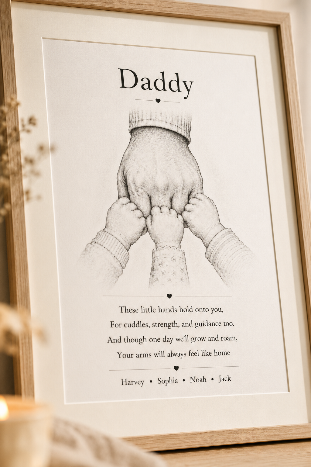 Personalised Father’s Day Fist Bump Print | Dad Gift From Kids