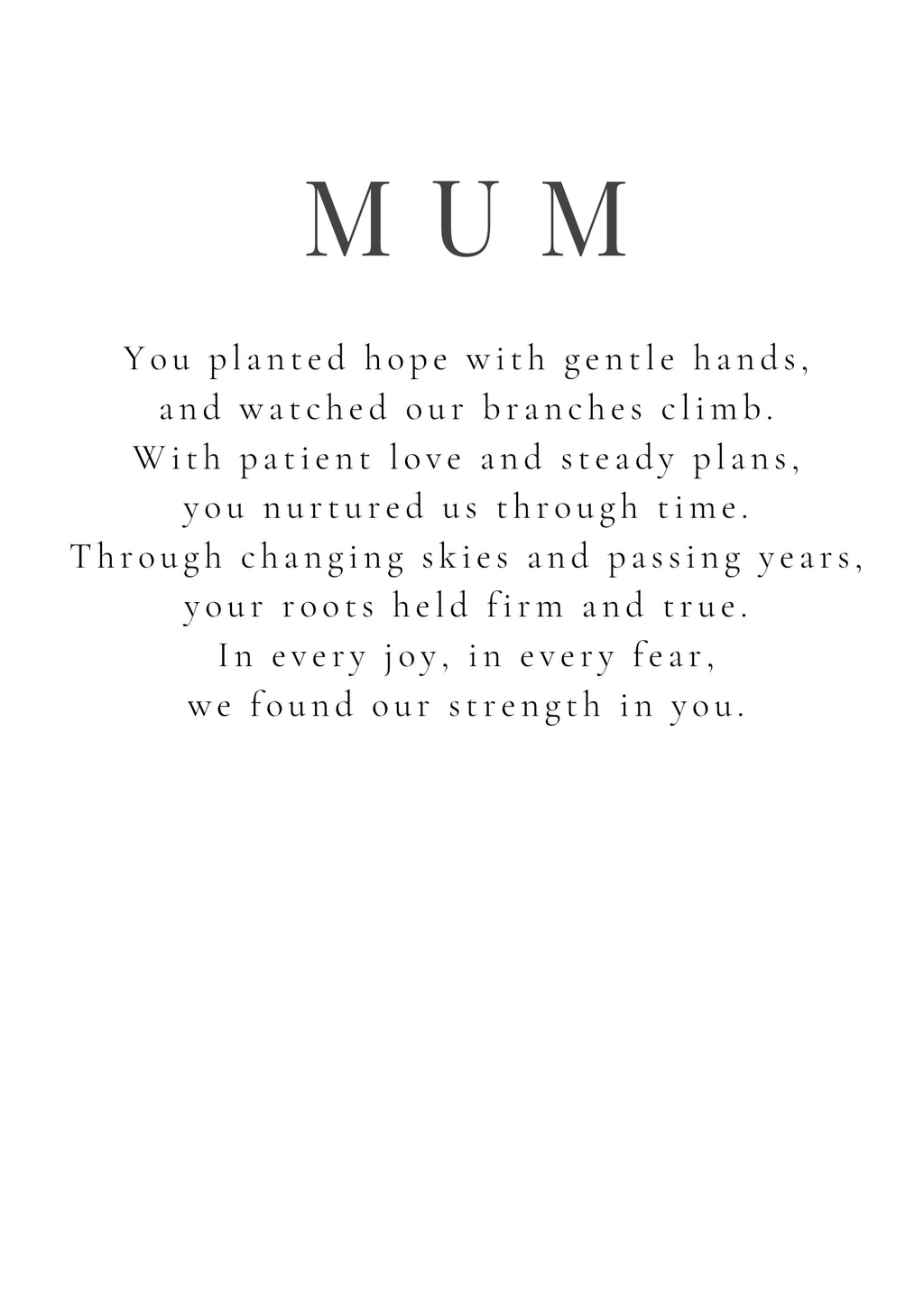 Personalised Gift for Mum, Nan or Grandma – Family Tree Poem Print UK