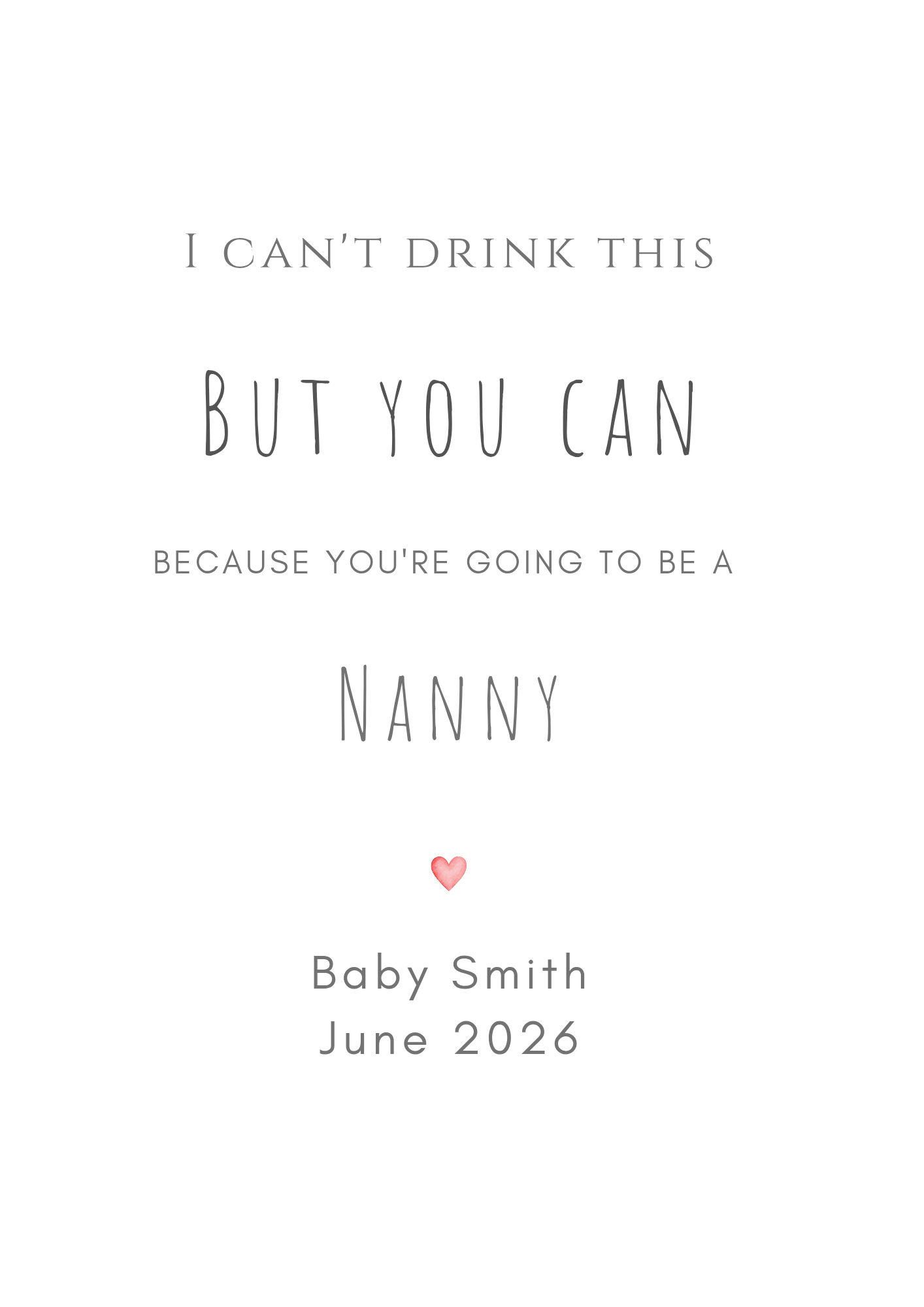 Pregnancy Reveal Wine Label