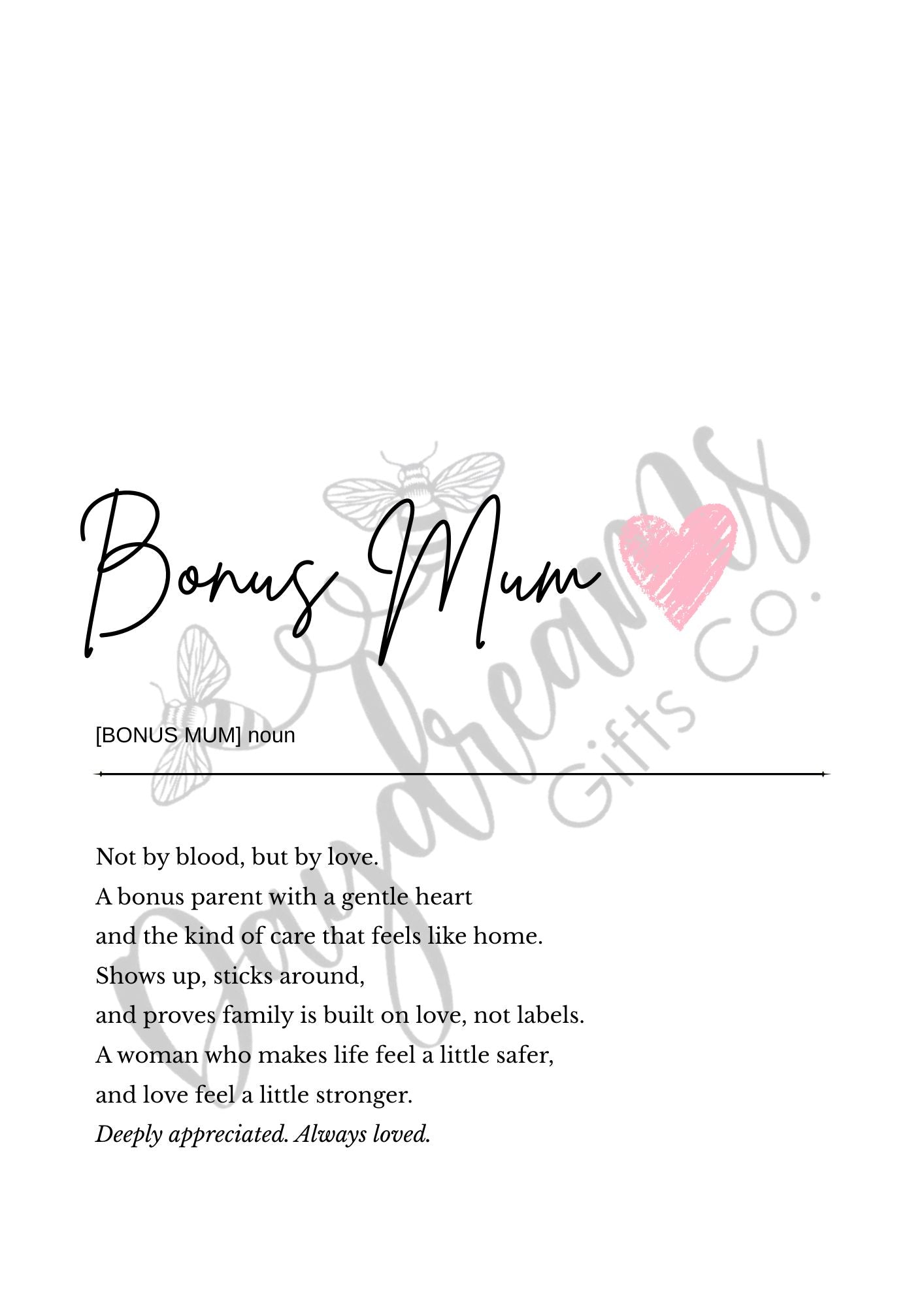 Framed Mum Definition Print – Noun Wall Art Gift for Mum UK