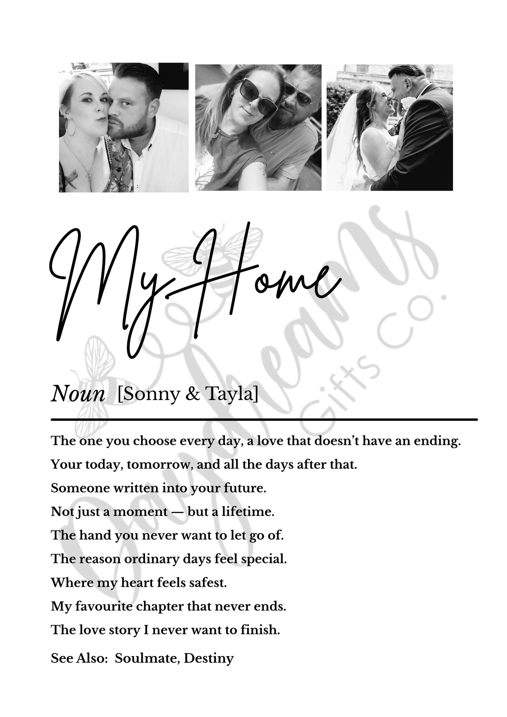 Personalised “My Person” Framed Photo Print – Custom Couple Definition Wall Art – Anniversary / Wedding Gift