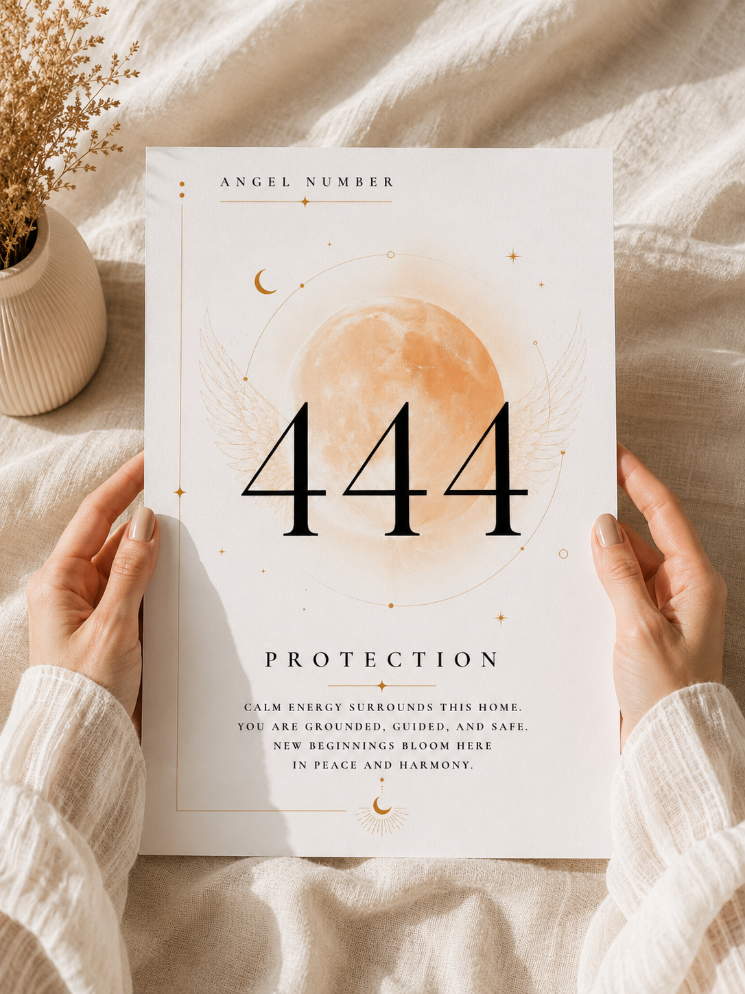 444 Angel Number Print – Protection Wall Art