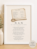 Nan – The Recipe That Made Our Family | A4 Sentimental Print