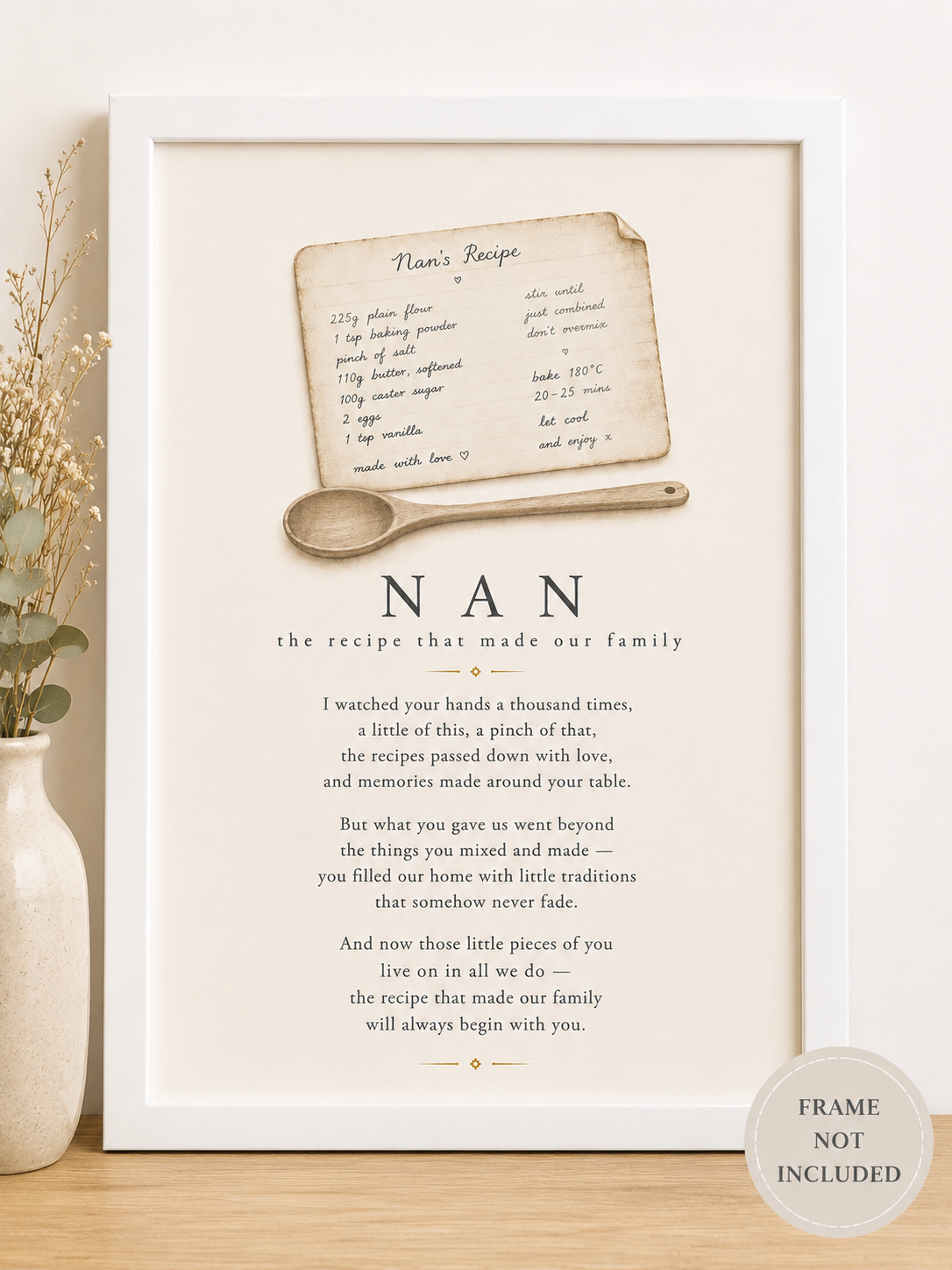 Nan – The Recipe That Made Our Family | A4 Sentimental Print