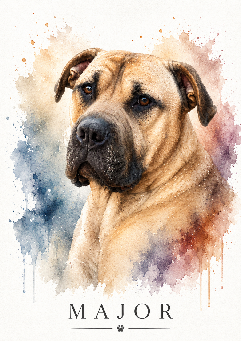 Luxury Personalised Watercolour Pet Portrait | Custom Dog & Cat Portrait | Pet Memorial Gift | Digital Download