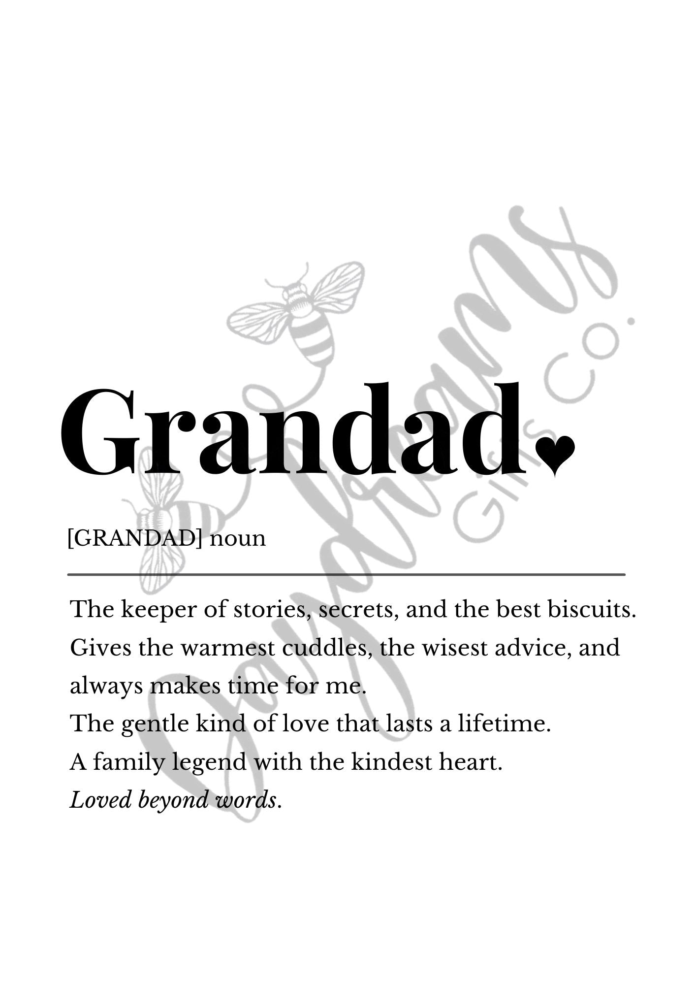 Grandad Noun Print