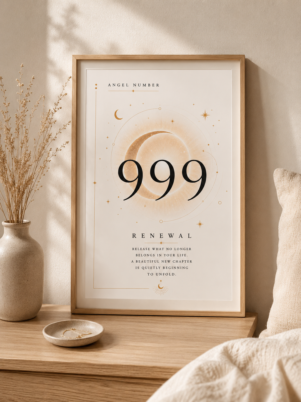 999 Angel Number Print – Renewal Wall Art