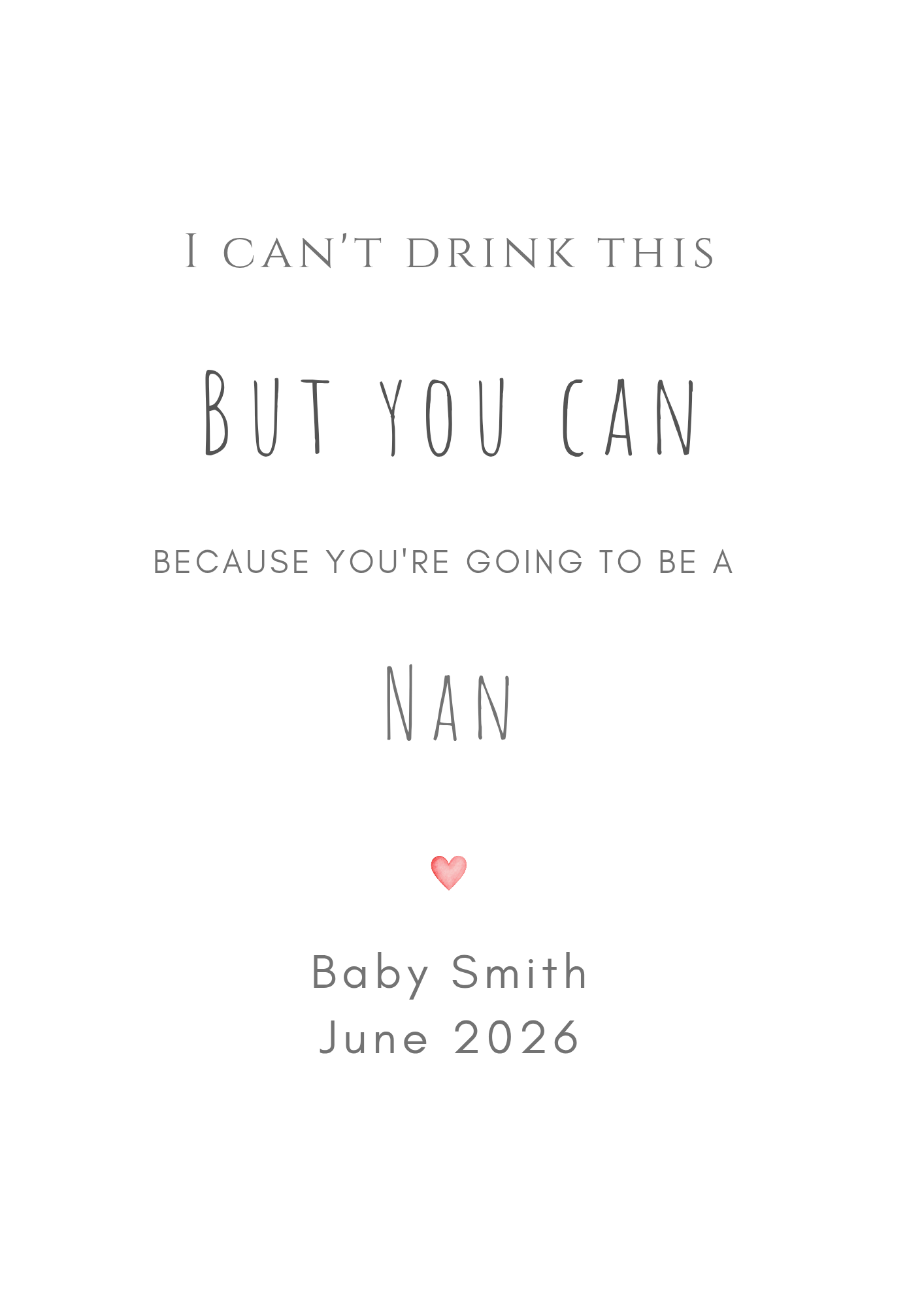 Pregnancy Reveal Wine Label