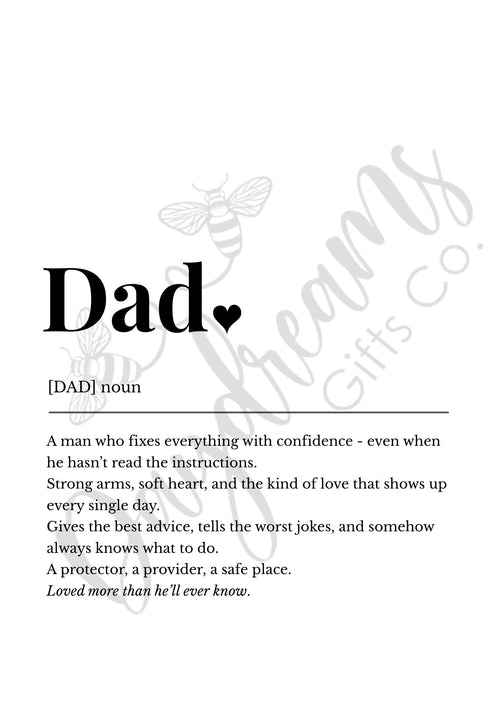 Dad Definition Print