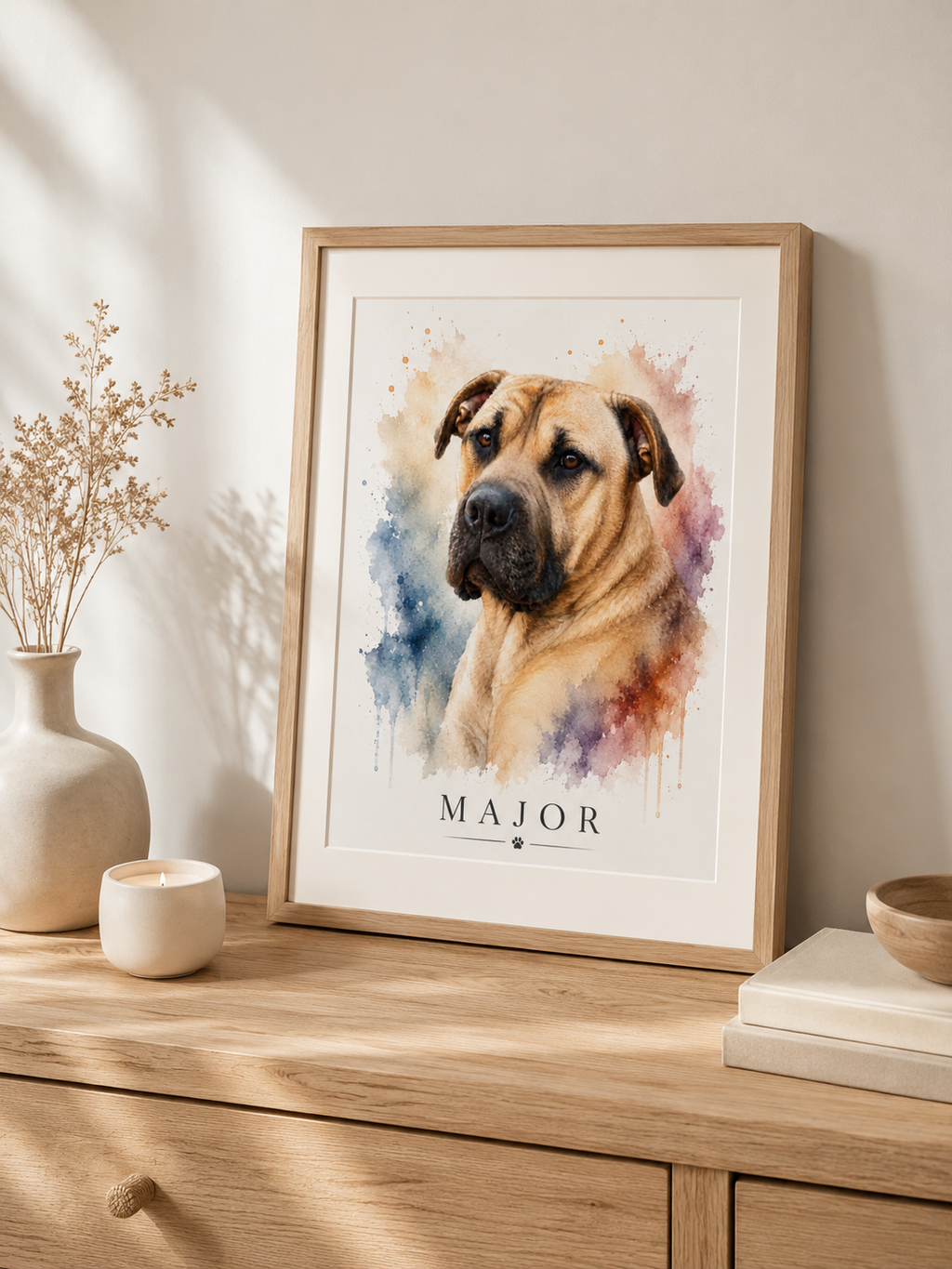 Luxury Personalised Watercolour Pet Portrait | Custom Dog & Cat Portrait | Pet Memorial Gift | Digital Download
