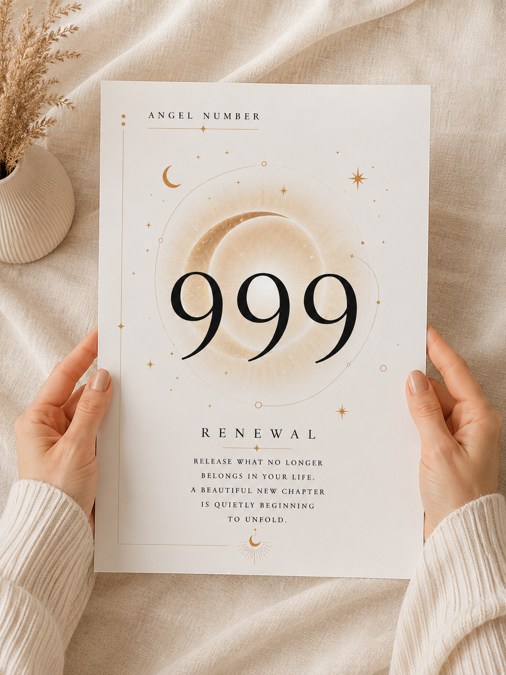 999 Angel Number Print – Renewal Wall Art