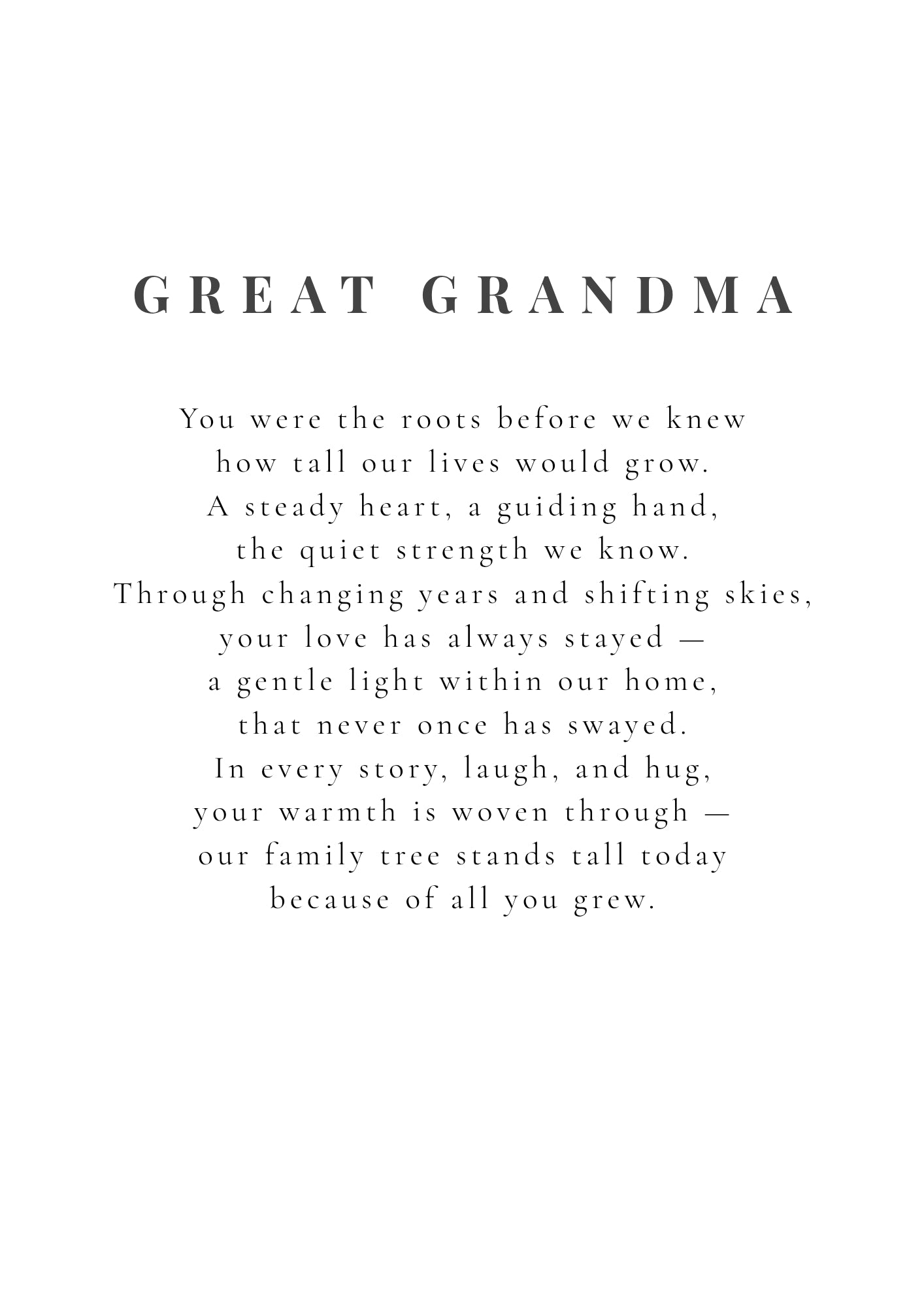 Personalised Gift for Mum, Nan or Grandma – Family Tree Poem Print UK