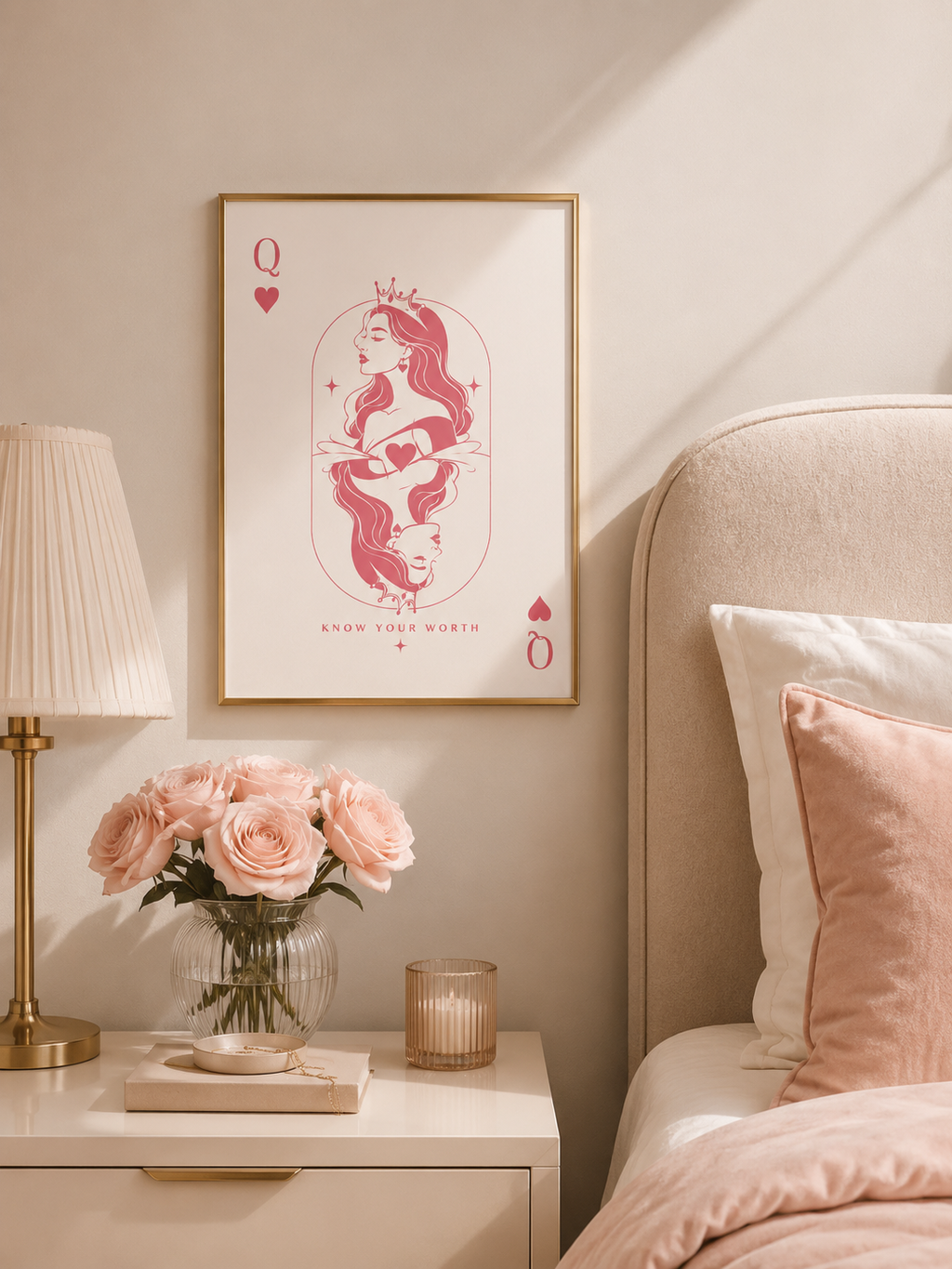 Blush Playing Card Print Set | Feminine Printable Wall Art