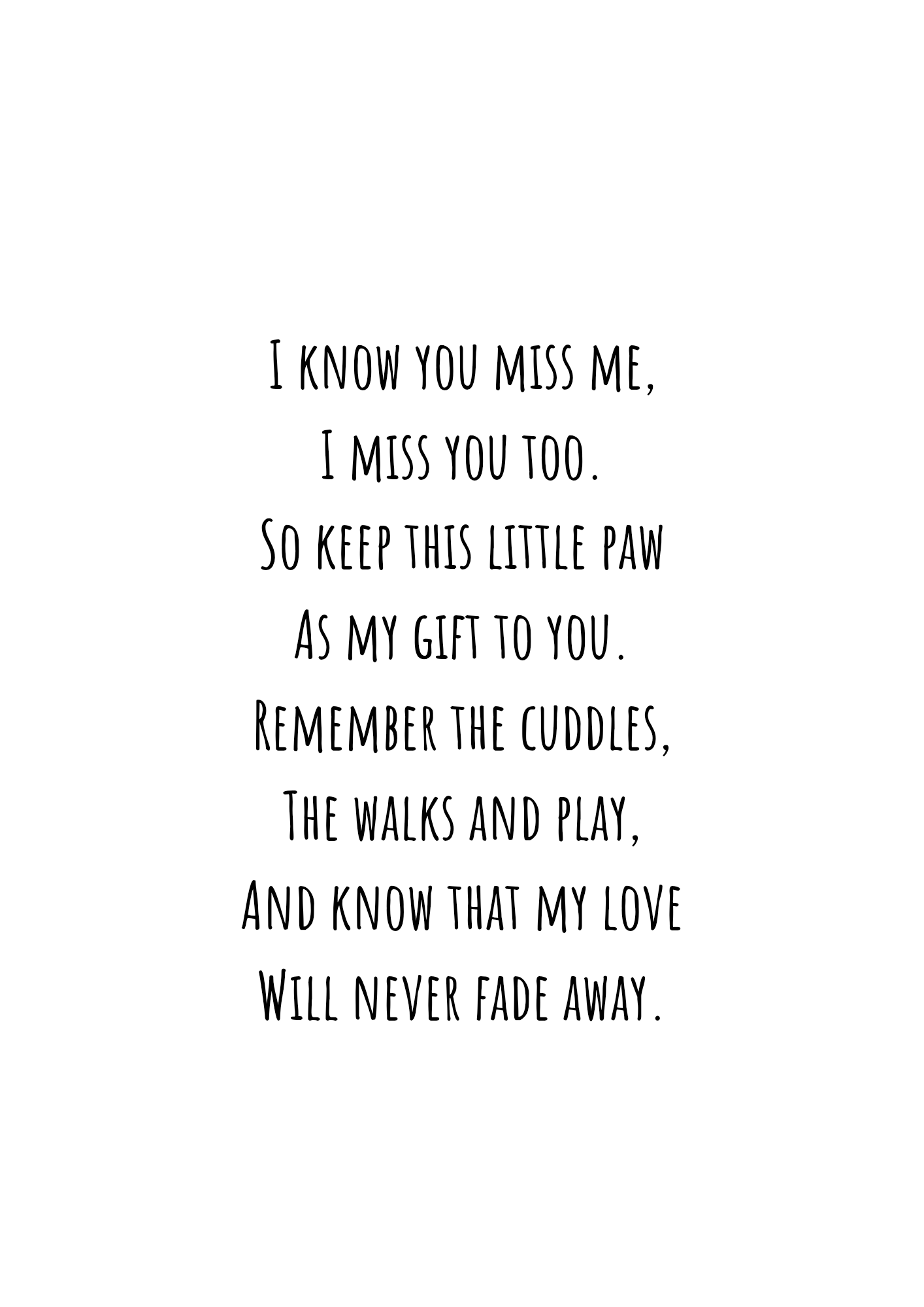 A Little Paw Print Token – Pet Memorial Gift