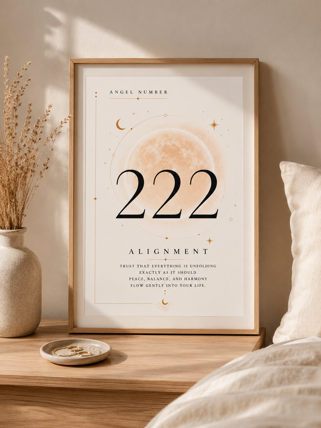 222 Angel Number Print – Alignment Wall Art