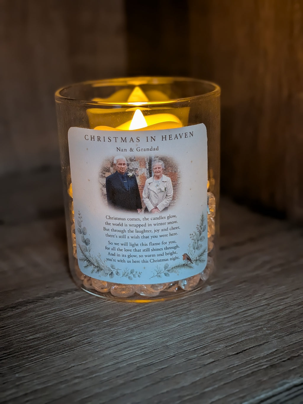 Christmas in Heaven Personalised Memorial Light | Photo Remembrance Gift