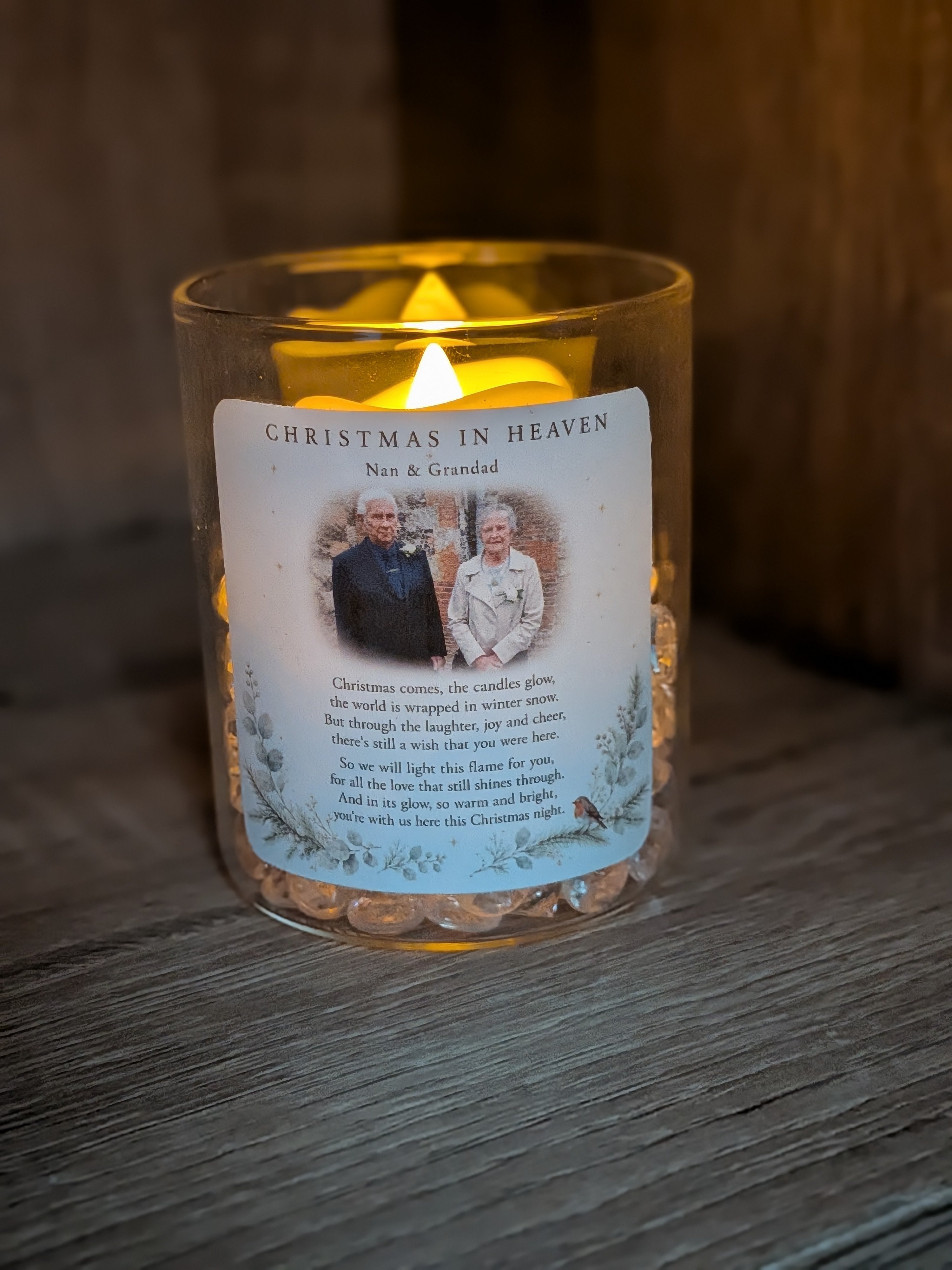 Christmas in Heaven Personalised Memorial Light | Photo Remembrance Gift