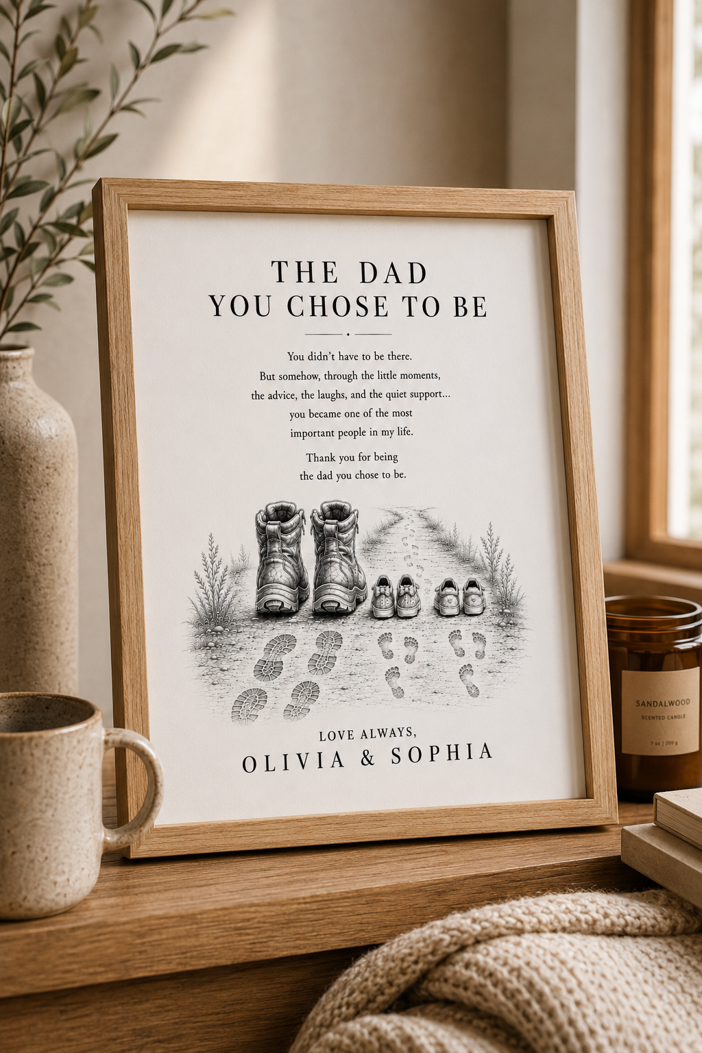 The Dad You Chose To Be | Personalised Father’s Day Print. (Unframed) | Stepdad Gift | Dad Keepsake | Father Figure Gift