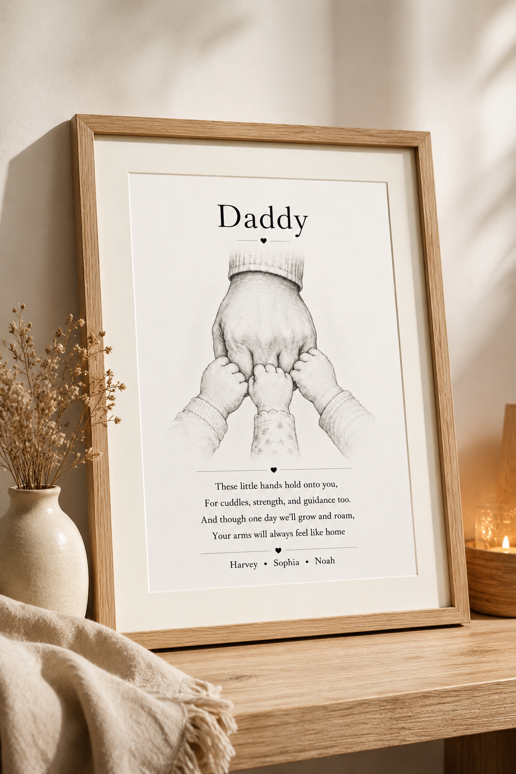 Personalised Father’s Day Fist Bump Print | Dad Gift From Kids