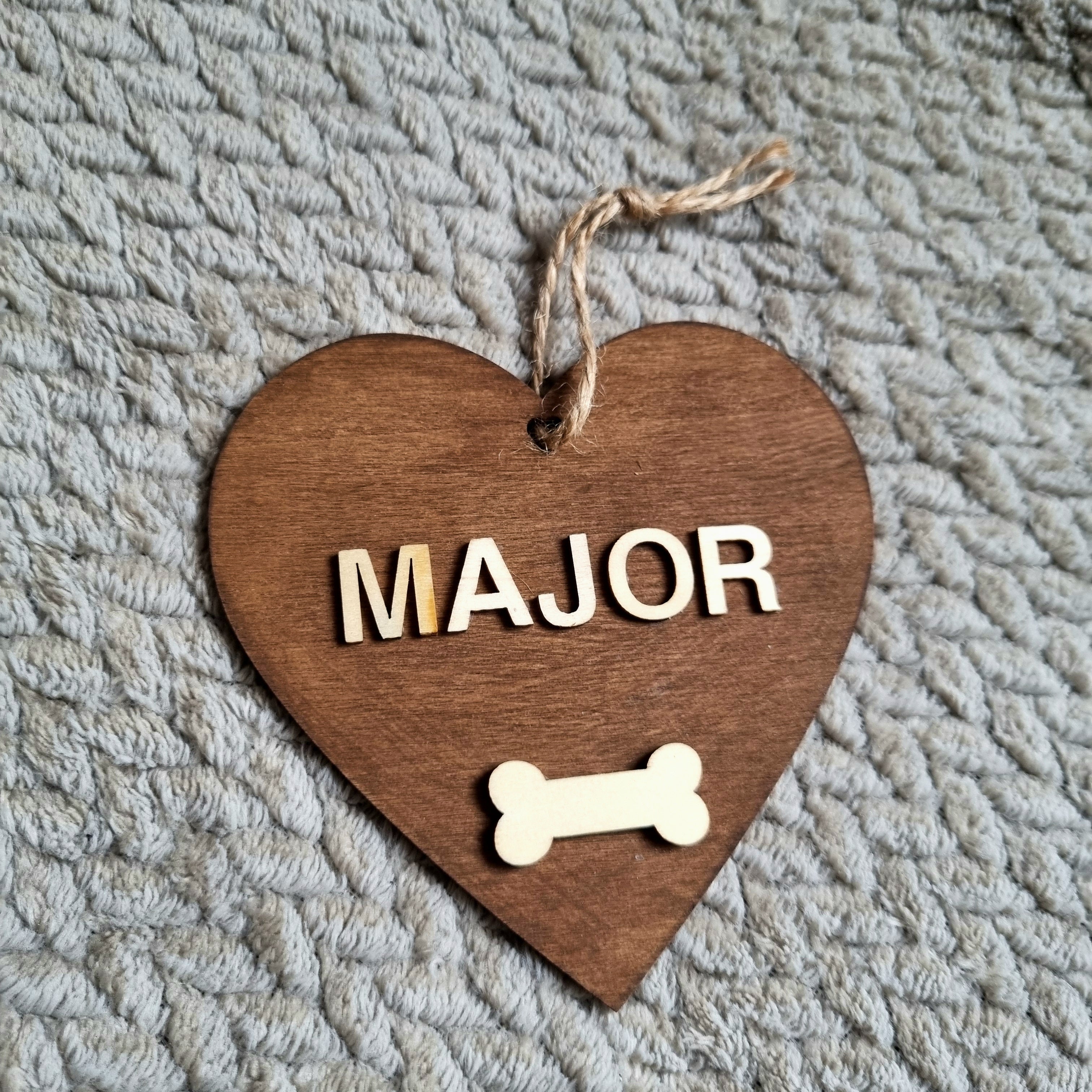 Personalised Wooden Dog Name Tag