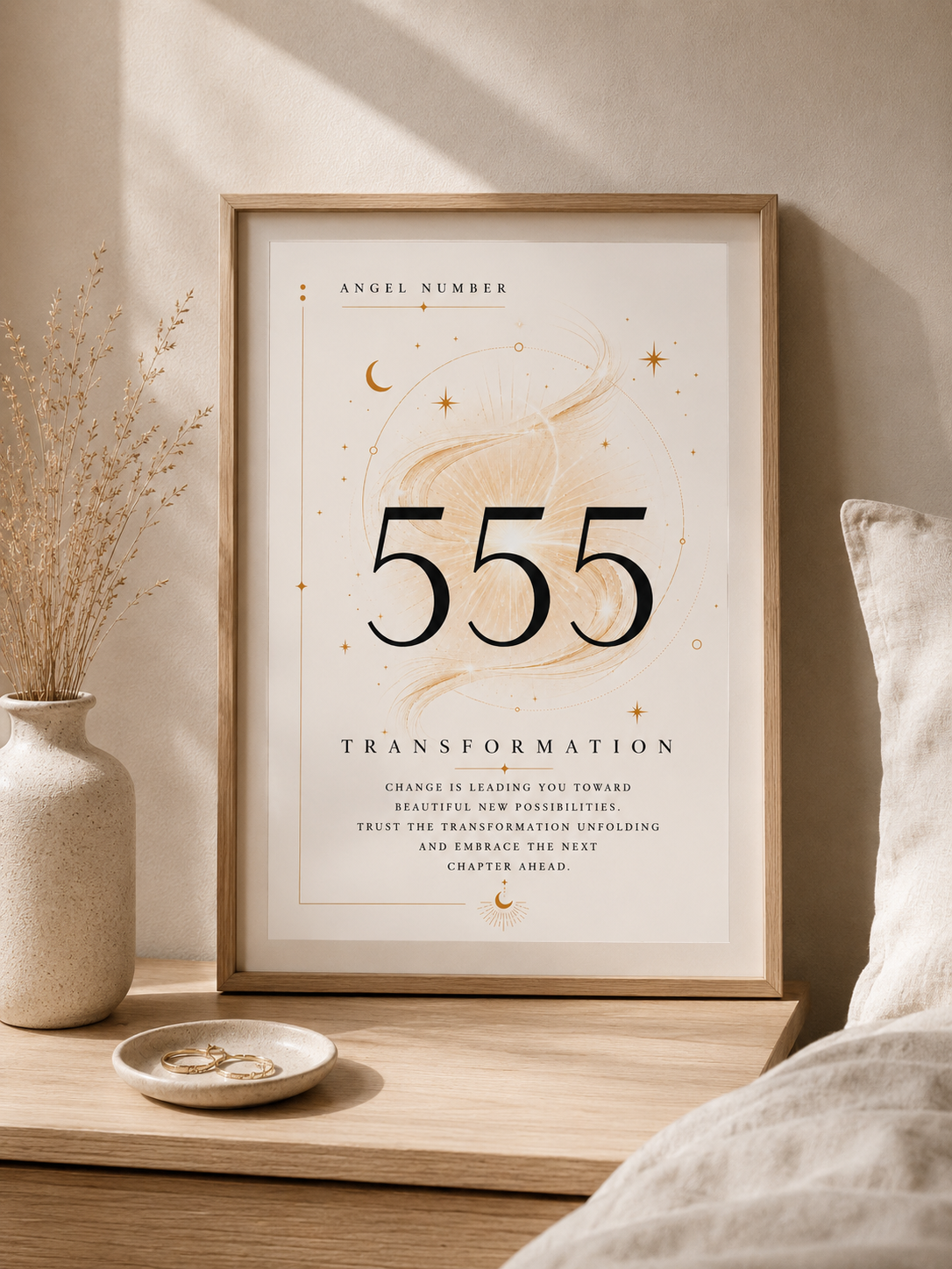555 Angel Number Print – Transformation  Wall Art