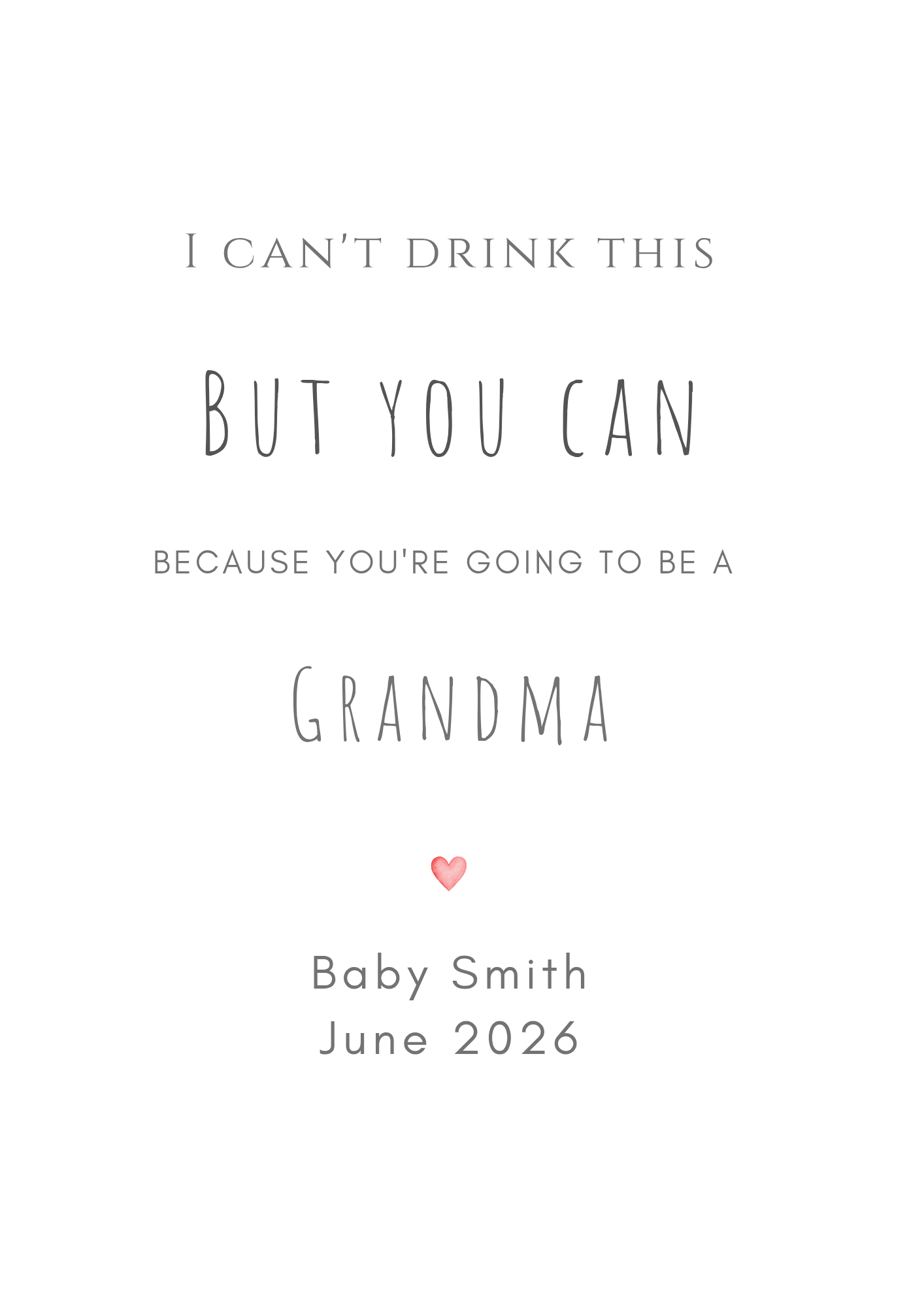 Pregnancy Reveal Wine Label