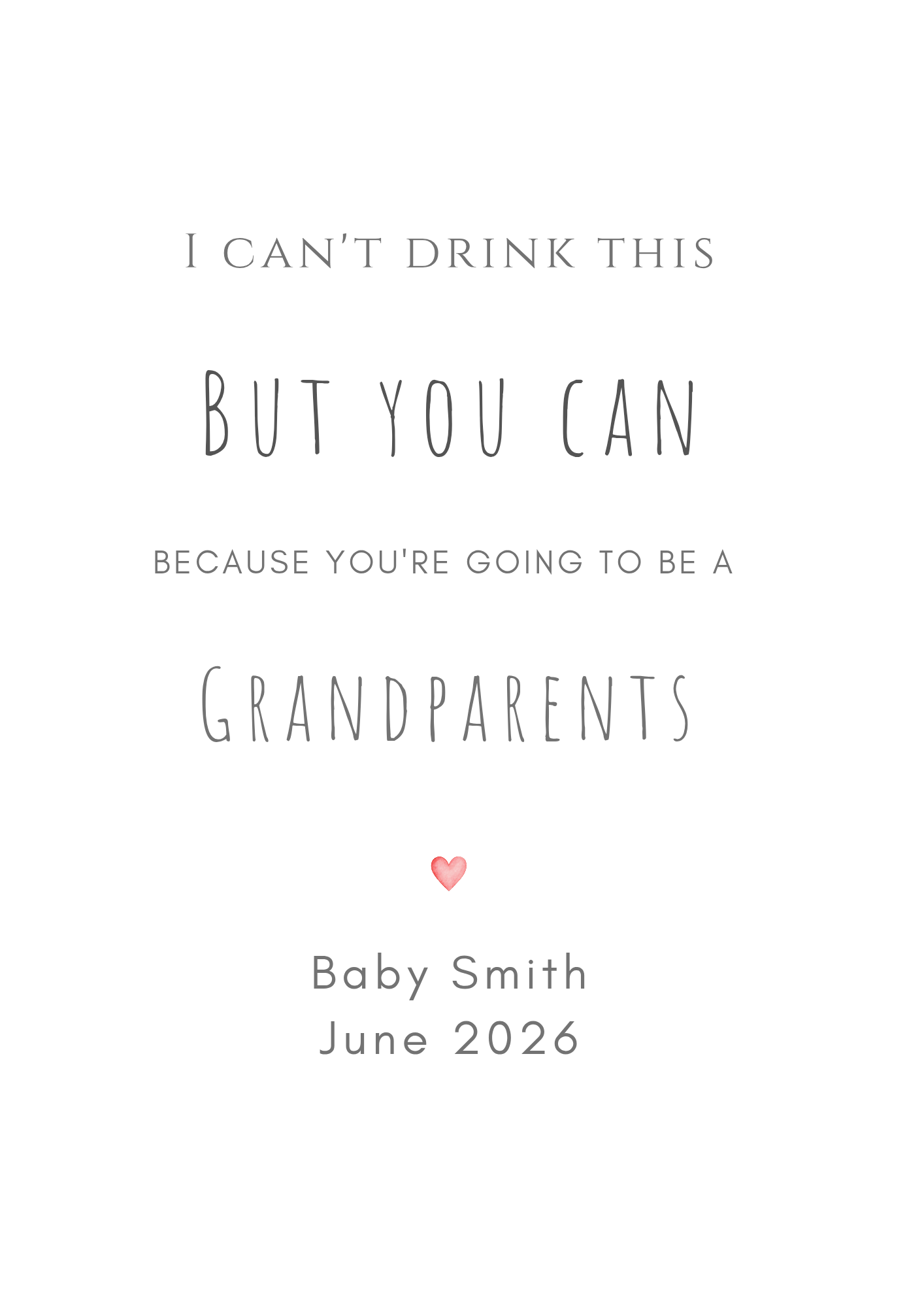 Pregnancy Reveal Wine Label