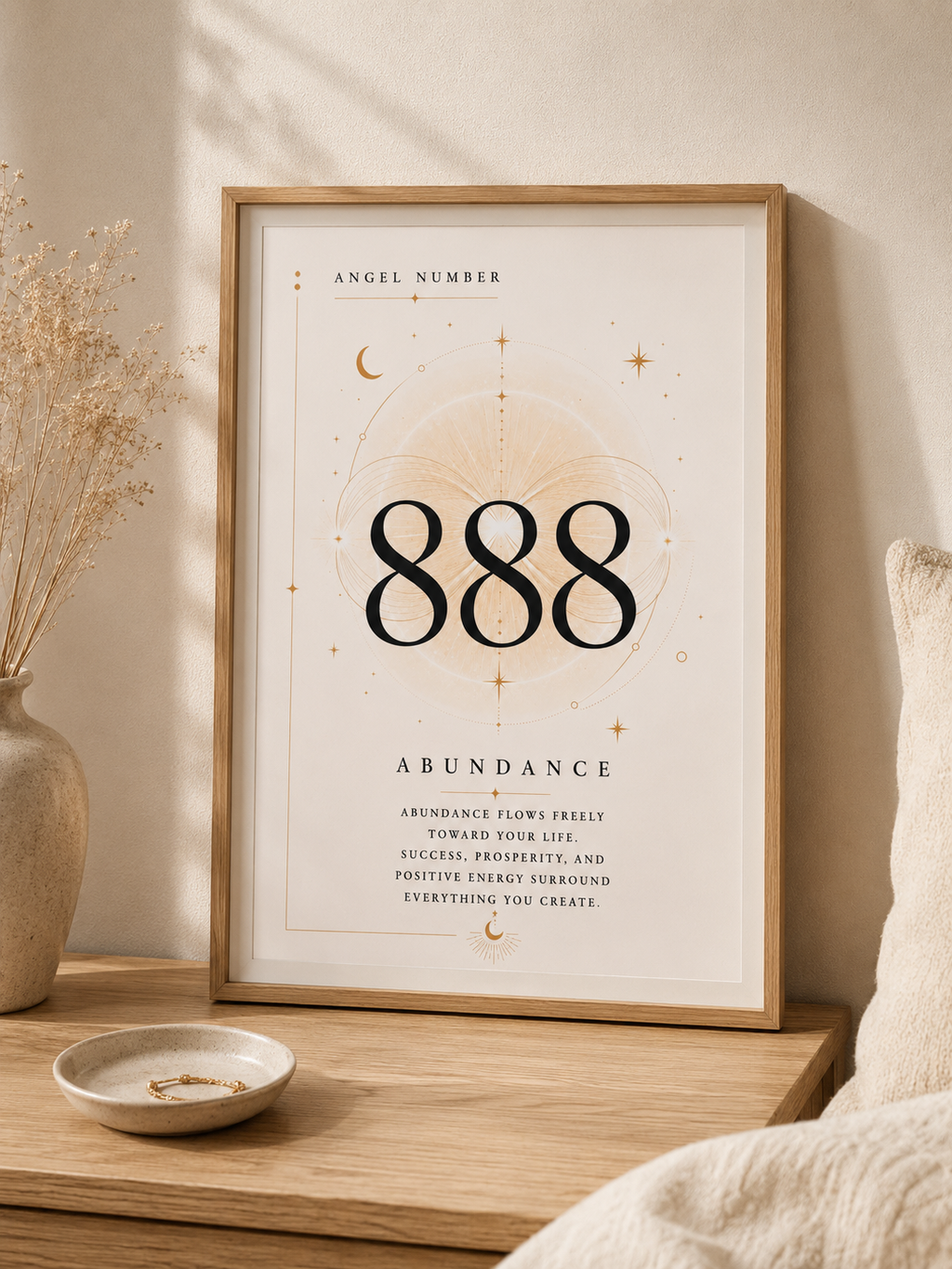 888 Angel Number Print – Abundance Wall Art