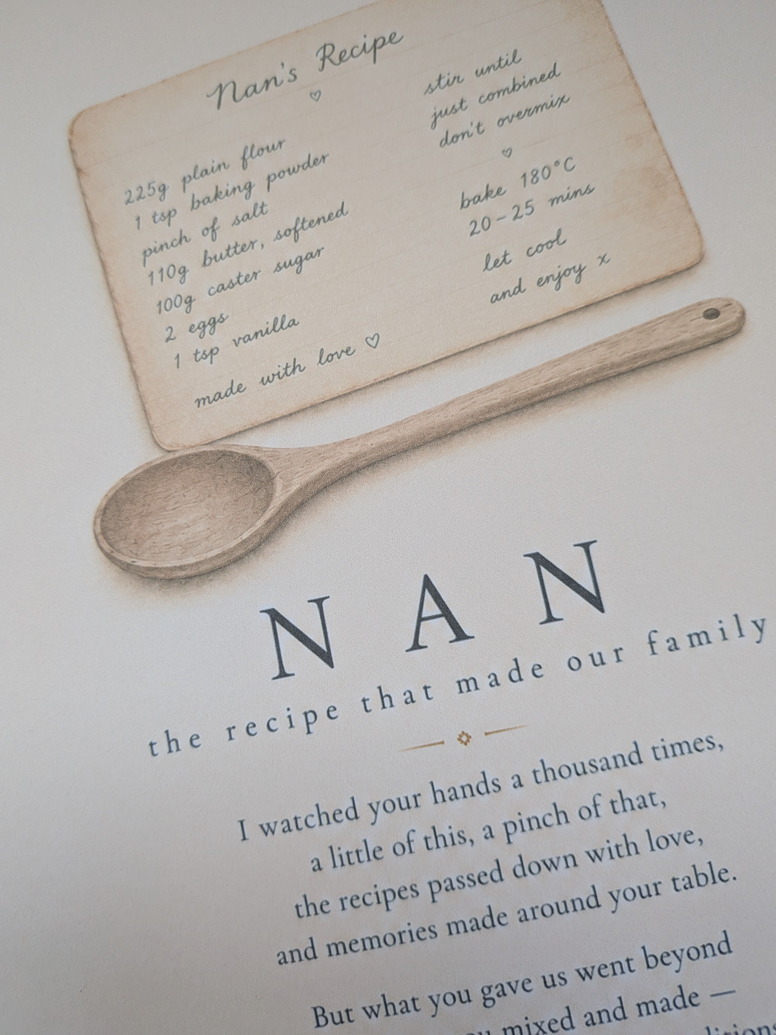Nan – The Recipe That Made Our Family | A4 Sentimental Print