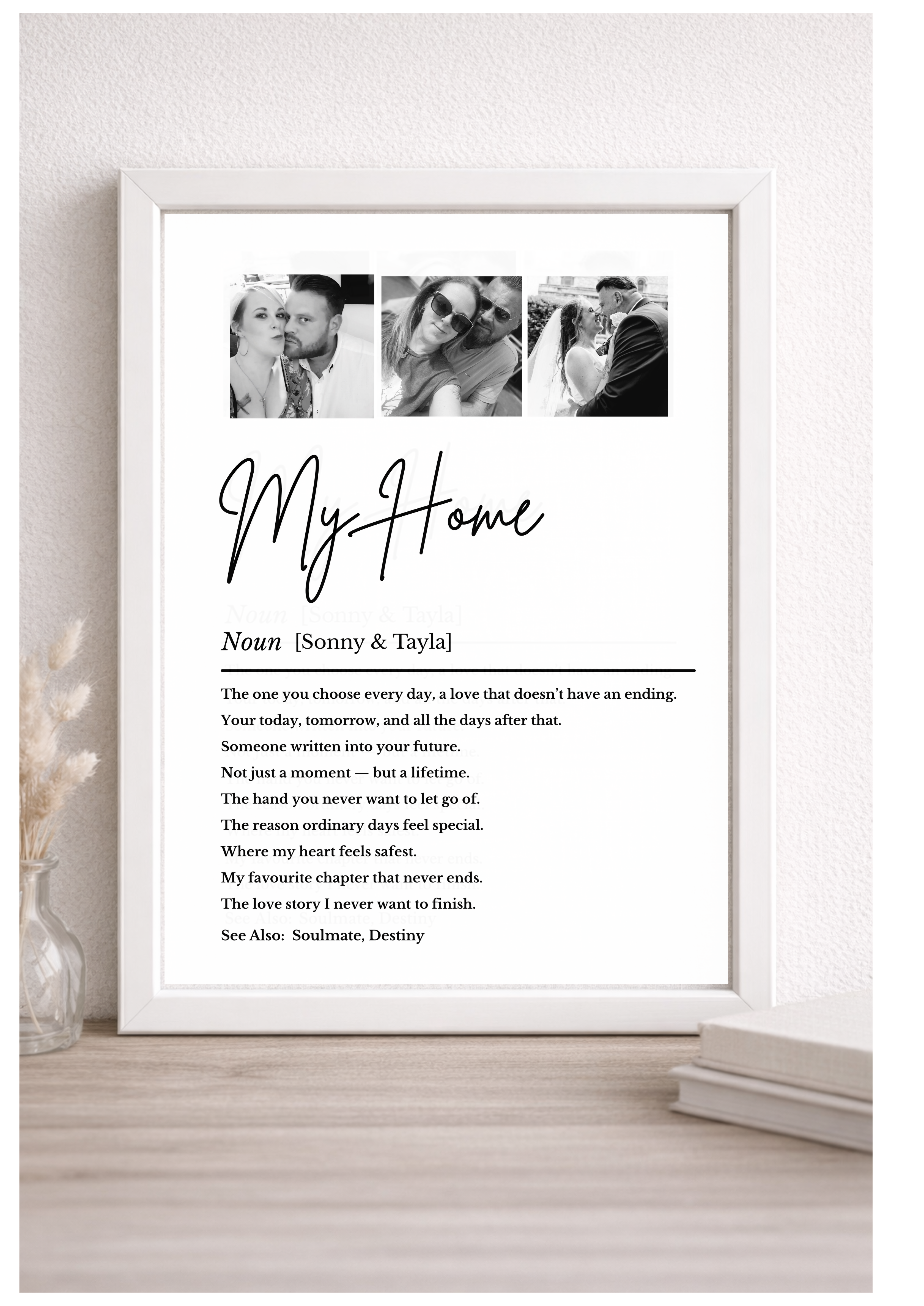 Personalised “My Person” Framed Photo Print – Custom Couple Definition Wall Art – Anniversary / Wedding Gift