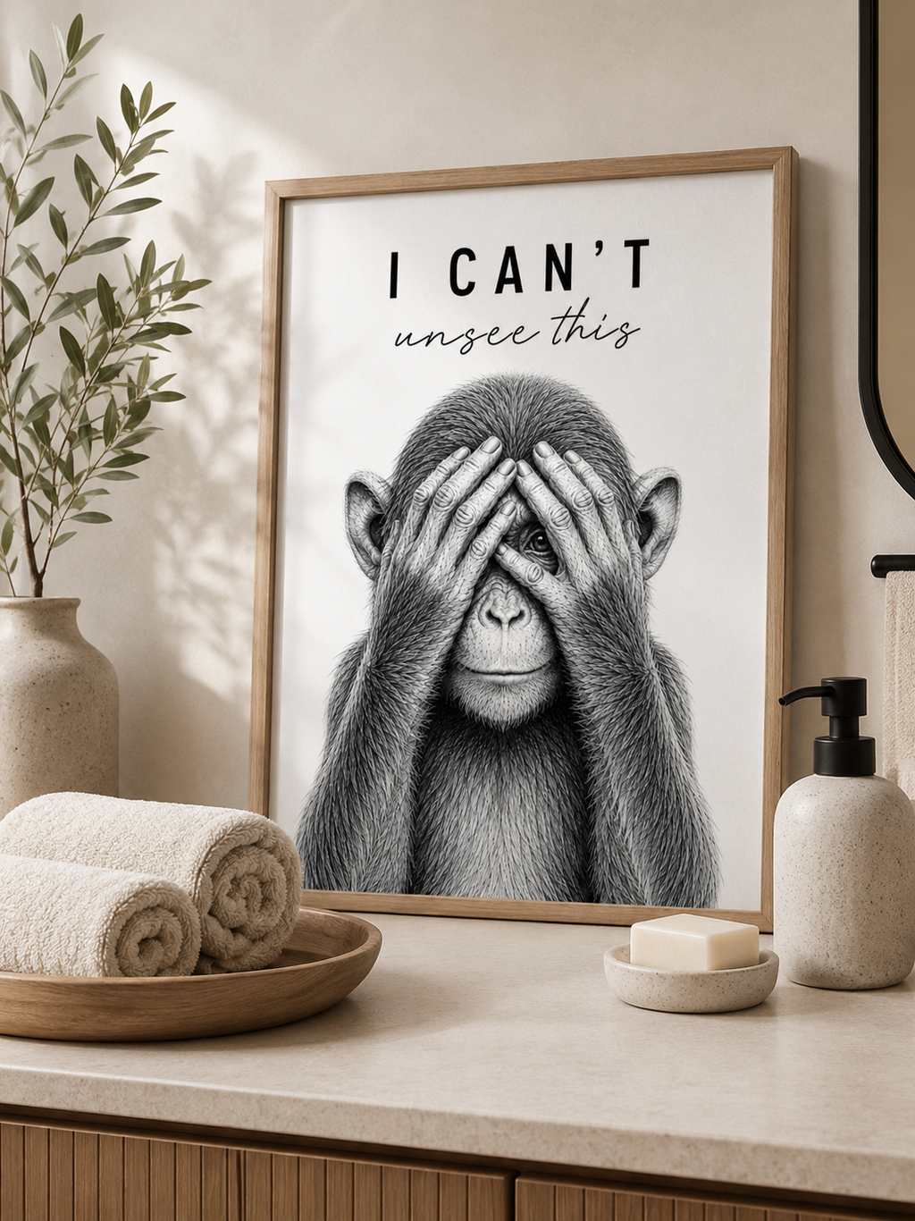 Funny Bathroom Animal Print Set of 4 | A4 Printable Wall Art