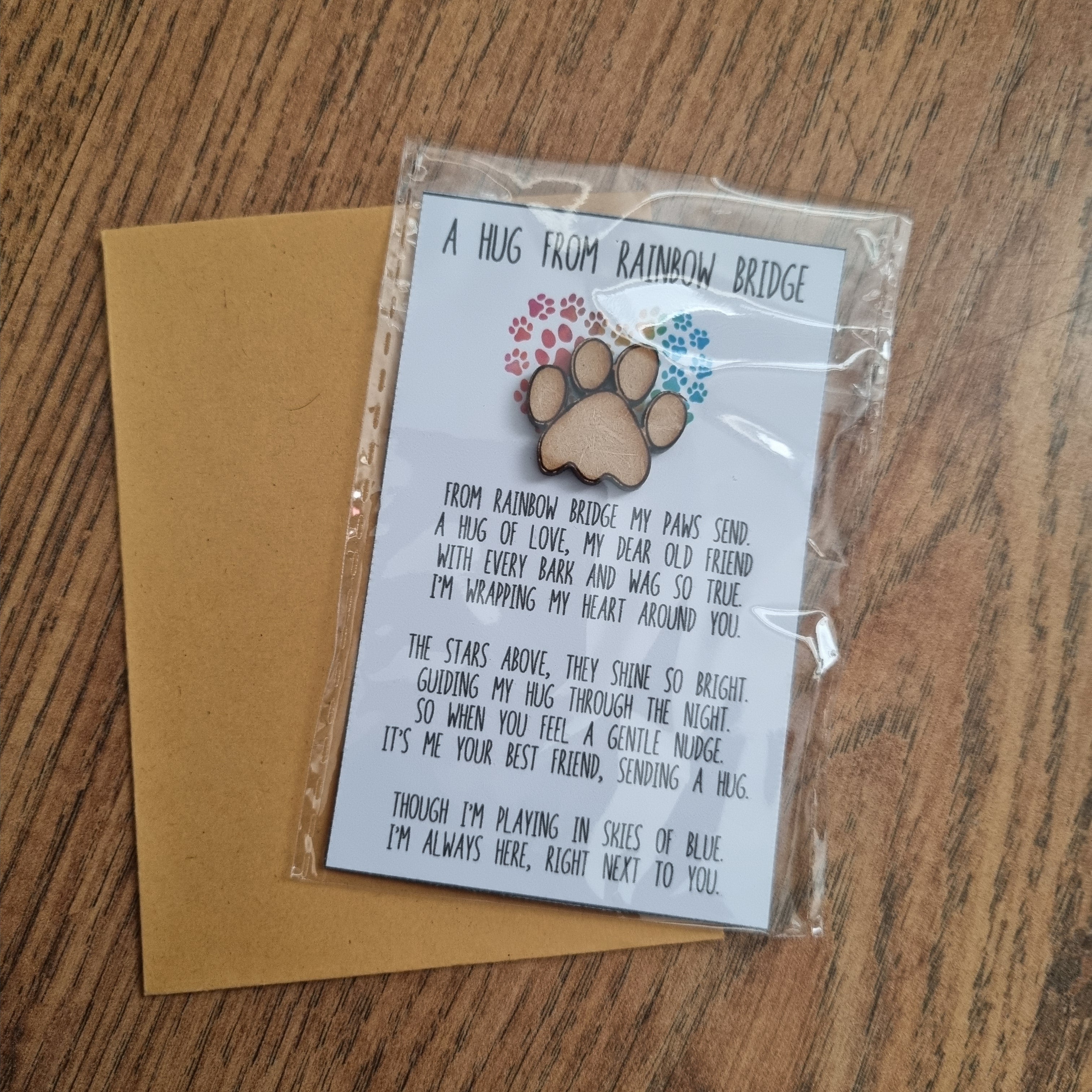 Pet Loss Pocket Hug – Rainbow Bridge Keepsake