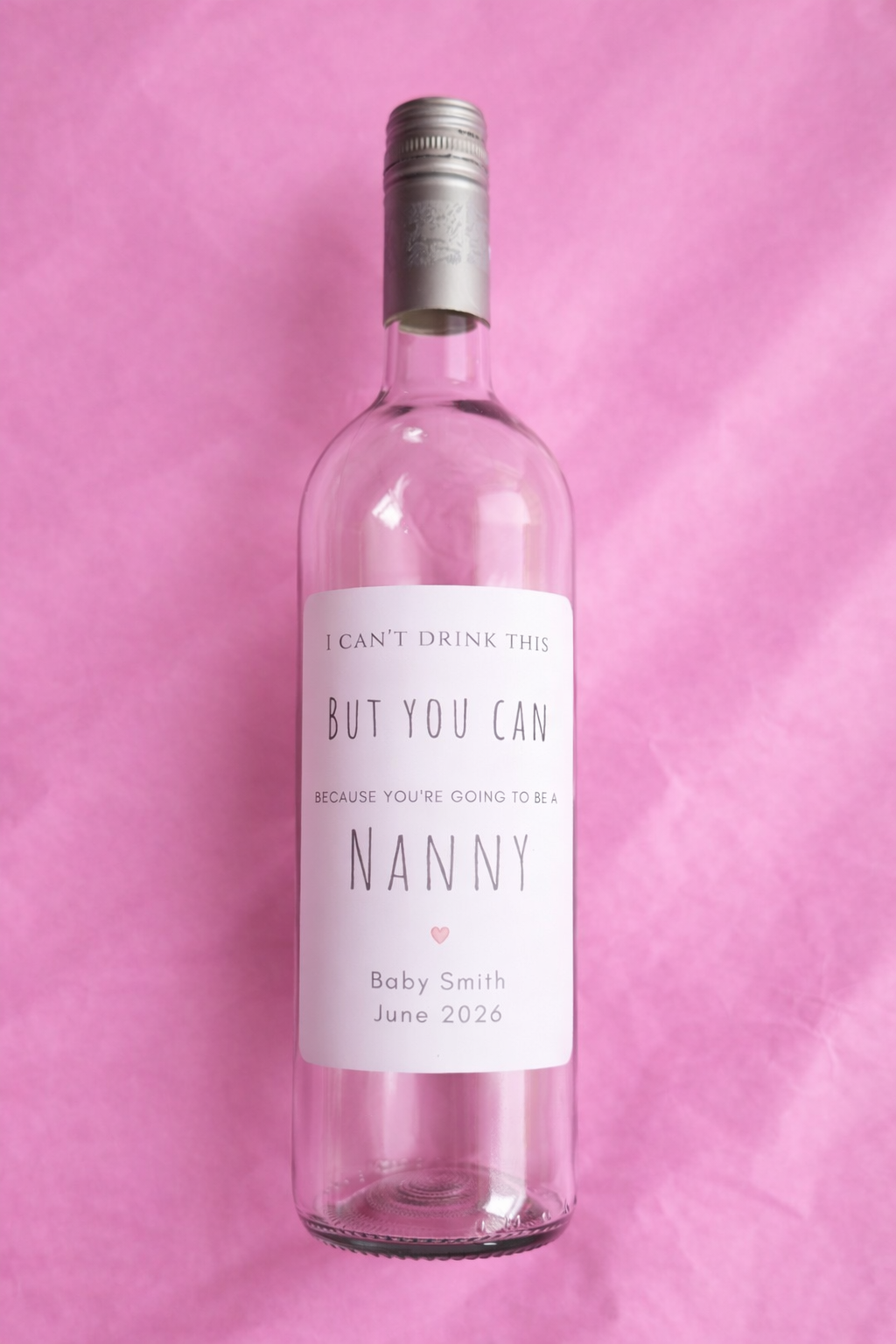 Pregnancy Reveal Wine Label