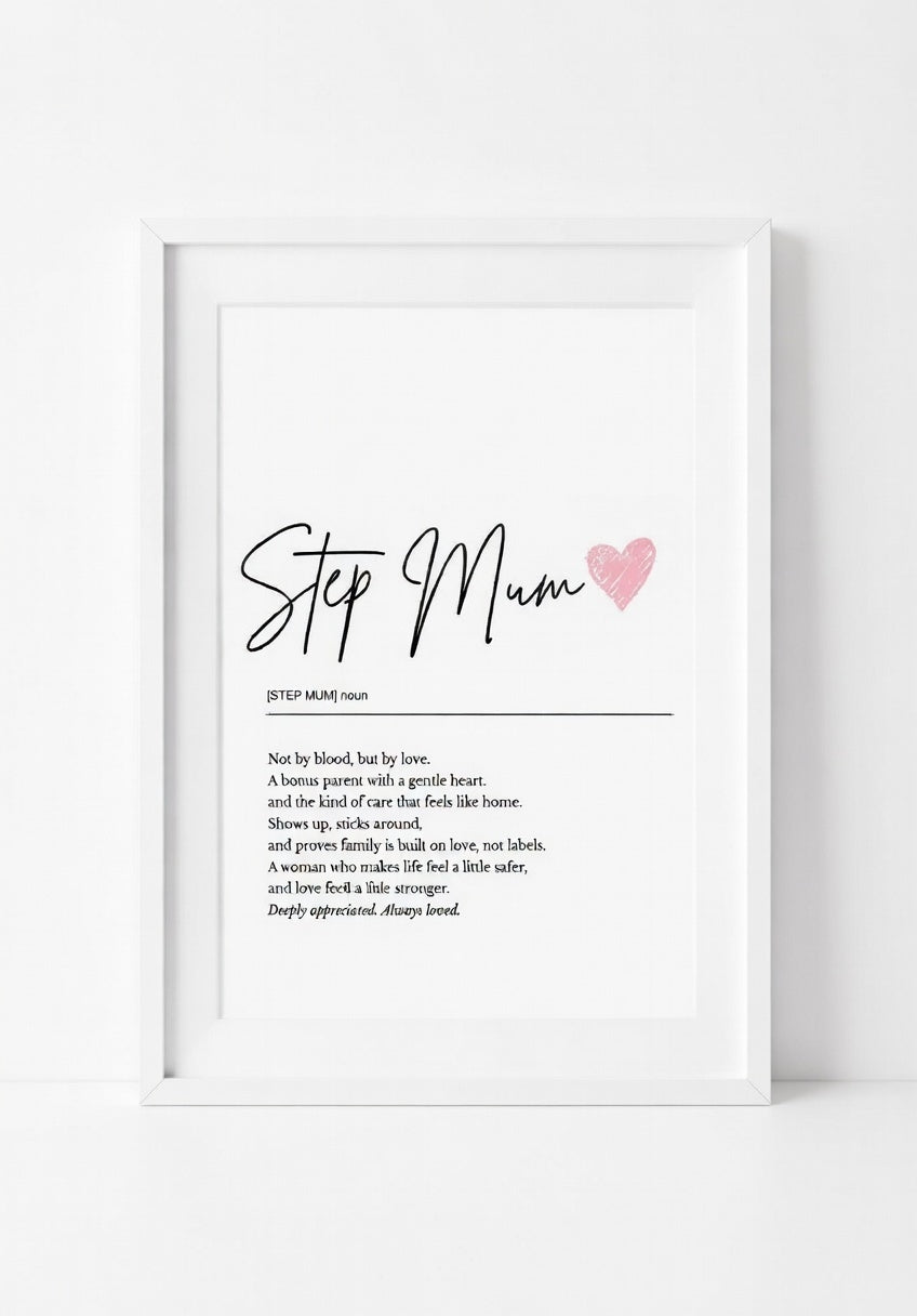 Step Mum Definition Print – Noun Wall Art Gift for Mum UK