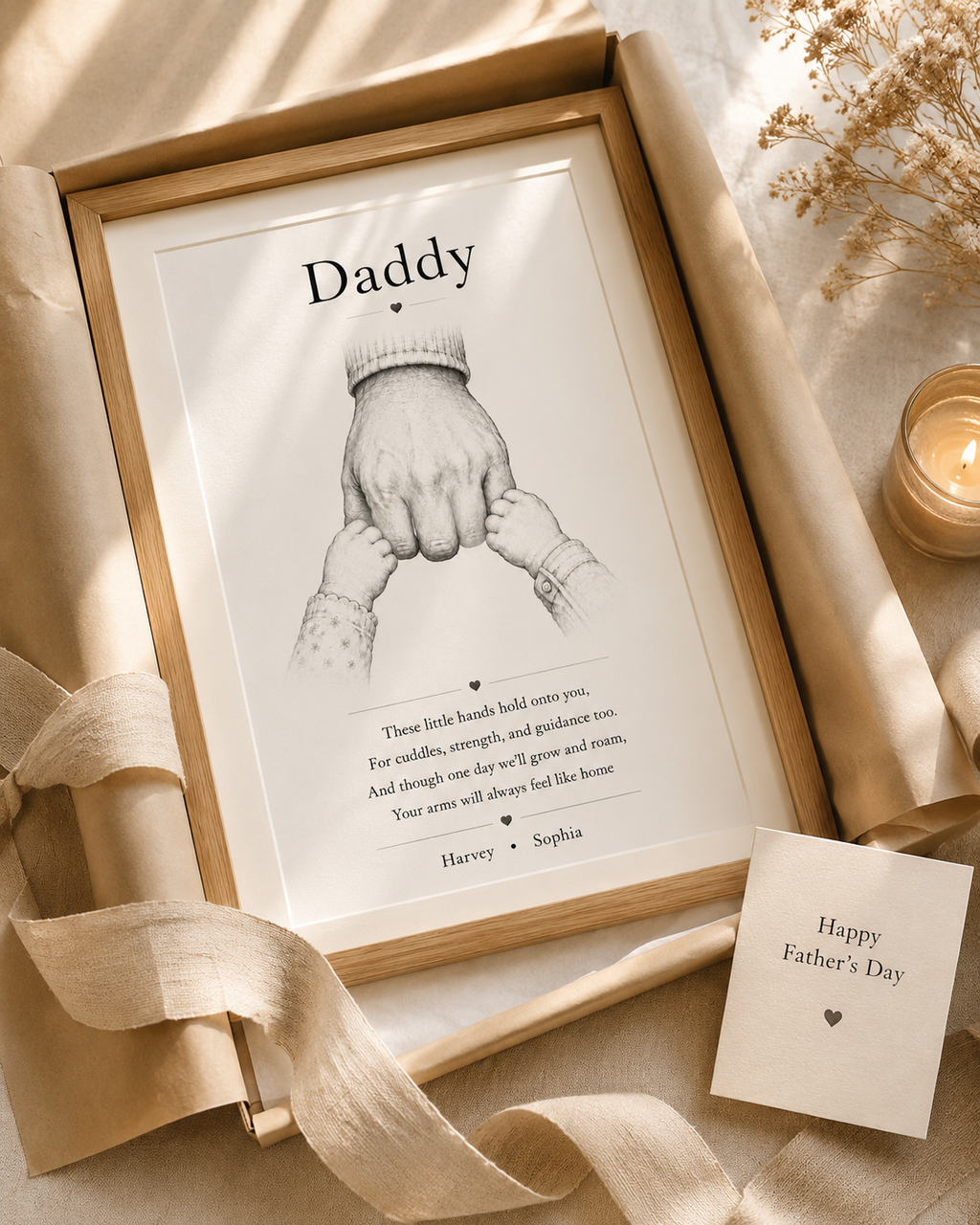 Personalised Father’s Day Fist Bump Print | Dad Gift From Kids