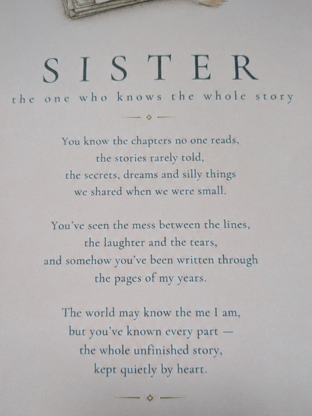 Sister – The One Who Knows the Whole Story | A4 Sentimental Print