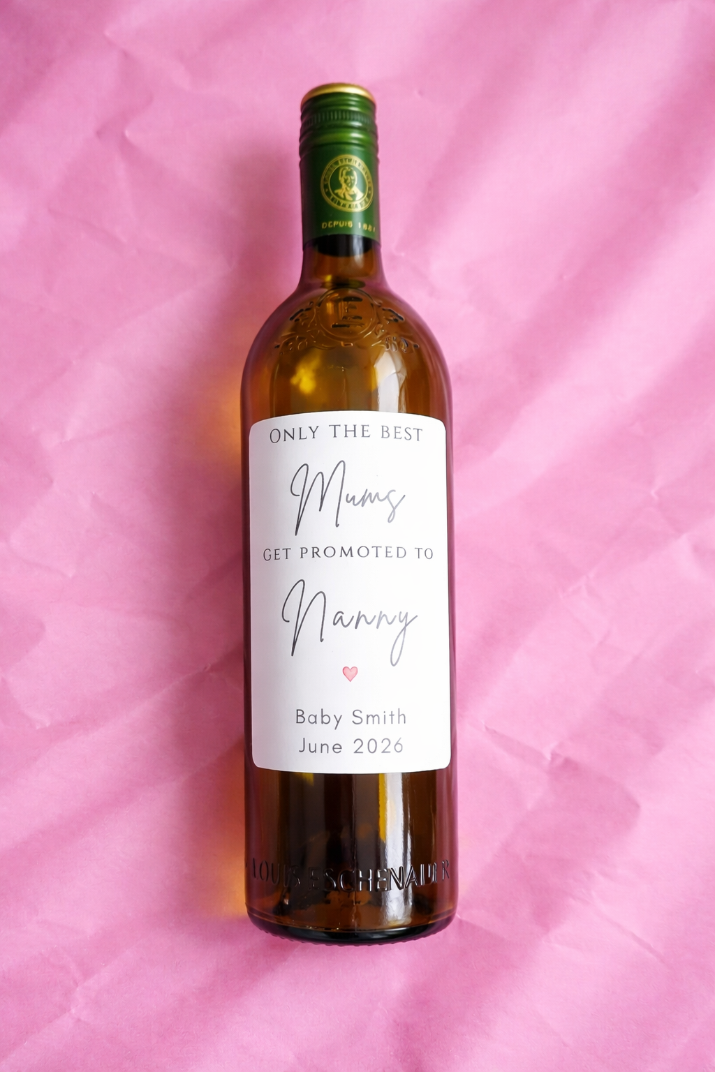 Pregnancy Reveal Wine Label