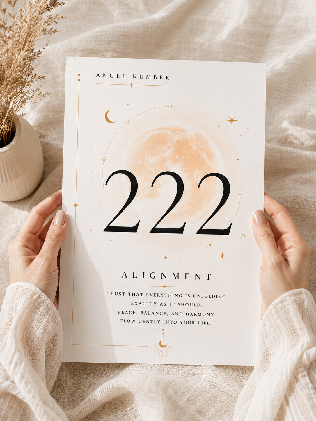 222 Angel Number Print – Alignment Wall Art