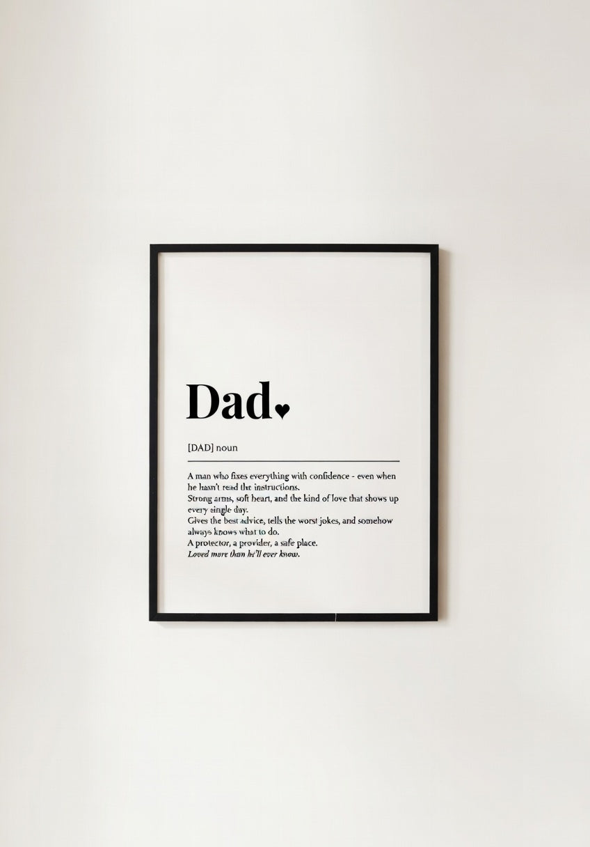 Dad Definition Print – Noun Wall Art Gift for Dad UK