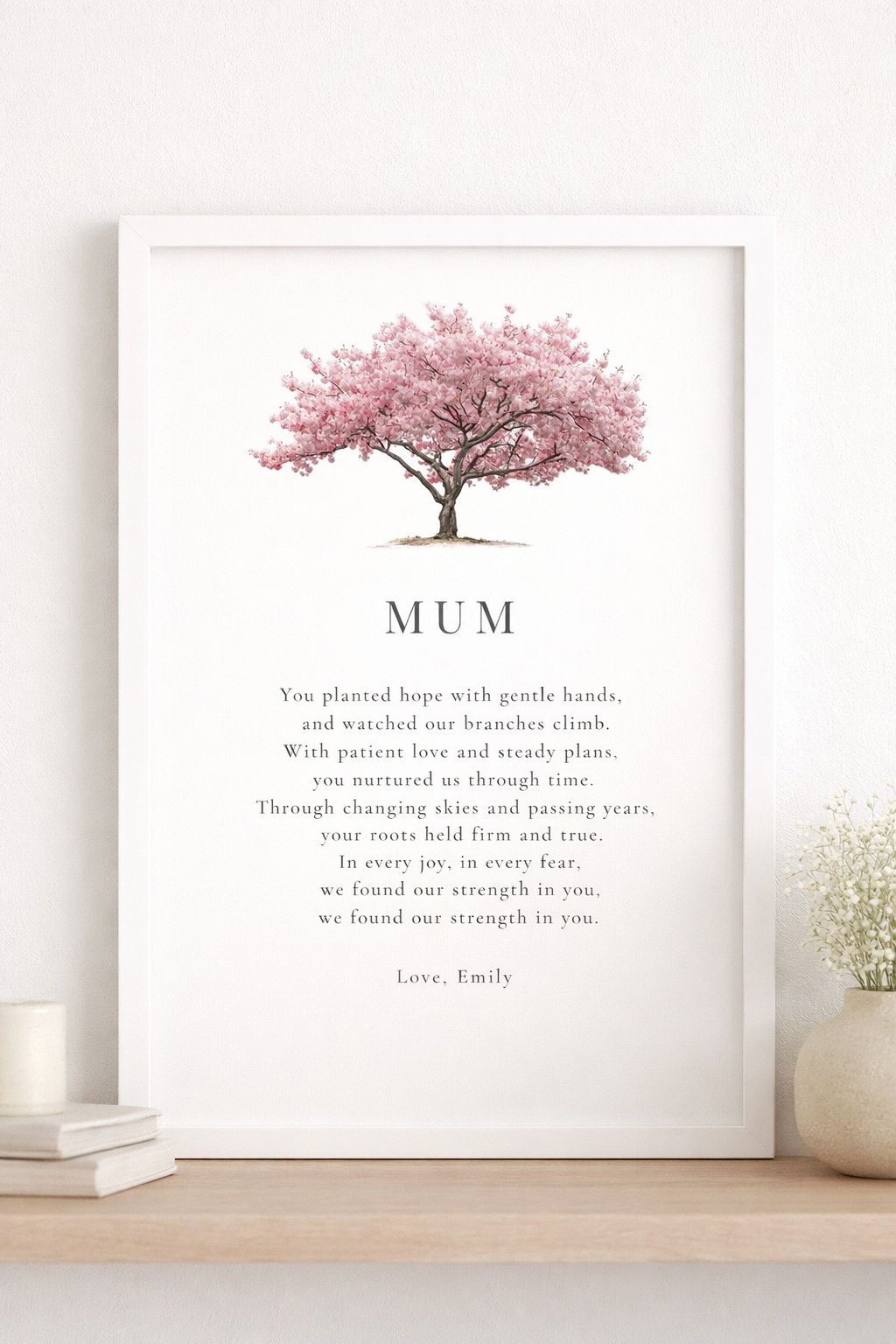 Personalised Gift for Mum, Nan or Grandma – Family Tree Poem Print UK