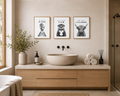 Funny Bathroom Animal Print Set of 3 | A4 Printable Wall Art
