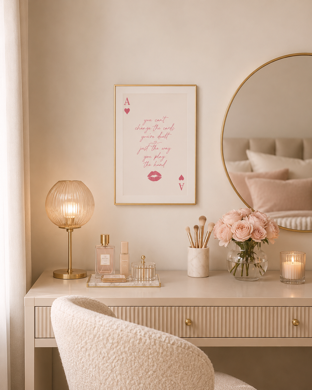 Blush Playing Card Print Set | Feminine Printable Wall Art