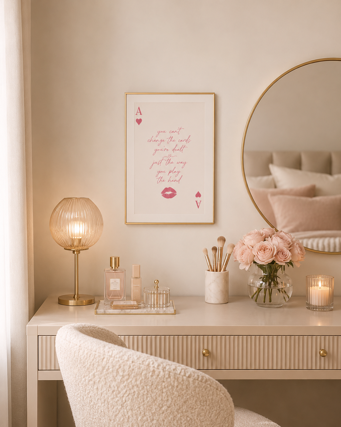 Blush Playing Card Print Set | Feminine Printable Wall Art